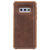 For Galaxy S10e Magnetic Shockproof PC + TPU + PU Leather Protective Case(Brown)