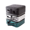 Waterproof Cosmetic Box With Partitions Cosmetic Bag Large-Capacity Rhombic PU Cosmetic Storage Box(Black)