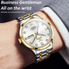 OLEVS 9946 Men Diamond Roman Scale Waterproof Quartz Watch(White + Gold)