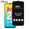 For Samsung Galaxy M21 2021 25pcs High Aluminum Large Arc Full Screen Tempered Glass Film