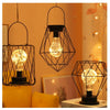 Retro Decoration Lantern Wrought Iron Hollow Night Light(Diamond)