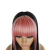 Color Bleaching And Dyeing Double Sideburns With Bangs Long Straight Hip-Hop Wig(Rice White Bleaching Black)
