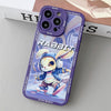For iPhone 14 Pro Liquid Angel Eyes Hip Hop Rabbit TPU Phone Case(Purple Petal)