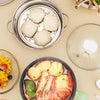 18cm Fast / Slow Gear+Non-stick Pot+Stainless Steel Steaming Grid Multifunctional Mini Electric Cooker(US Plug Green)