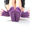 Non-slip Open Finger Yoga Sports Gloves+Five Finger Yoga Socks Set, Size: One Size(Purple)