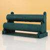 Detachable Velvet Bangle Bracelet Stand Watch Jewelry Display Rack, Style: Two Layer Dark Green