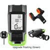 3 In 1 Wireless Bicycle Code Meter Lamp Strong Light Front Light, Colour: Upgrade Floating (Green)