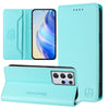 For Samsung Galaxy S21 Ultra 5G RC01 Dual-Folded Magnetic Suction RFID Leather Phone Case(Mint Green)