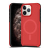 For iPhone 11 Pro Max Shockproof MagSafe Armor PC Hybrid TPU Phone Case(Red+Black)