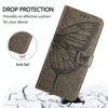 For Asus ROG Phone 8 Embossed Butterfly Leather Phone Case(Grey)