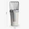 Cat Litter Scoop with Bin, Self-Cleaning, Grey/White