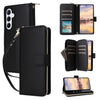 For Samsung Galaxy A55 Nine-card Slots Zipper Wallet Bag Leather Phone Case(Black)