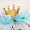 Cute Hair Accessories for Girls Mesh Bowknot Crown Headband Hair Accessories Set(Blue)