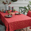 Linen Cotton Christmas Party Tablecloth Rectangle Bronzing Dinning Table Cover, Size:140x300cm(Red)