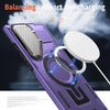 For Samsung Galaxy S23 Ultra 5G Shield Frame Holder MagSafe Phone Case(Purple)