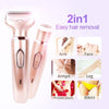 SONAX PRO SN-8977 Ladies Shaver 2 In 1 Washable USB Charging Hair Removal Device(Rose Gold)