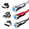 CC56 8 Pin + Type-C/USB-C + Micro USB Magnetic Interface Dust Plug Rotating Data Charging Cable, Cbale Length: 2m(Silver)