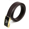 Men Casual Cow Leather Belt Waistband with Buckle Head, Length: 125cm(Brown)
