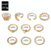10pcs/set Moon Star Leaves Heart Rhinestone Knuckle Ring(SKU5900)