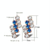 1 Pair Of 18 k Gold Irregular Geometrical Sterling Silver Crystal Stud Earring For Women, 21*9 mm(Blue)