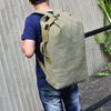 Upgrade Zipper Pockets Outdoor Travel Man Canvas Double Shoulder Backpack Student Schoolbag, Specification: Large Green
