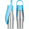 Portable Dog Water Bottle 750ml, Foldable, Leakproof, Light Blue