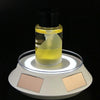 14cm  Solar Energy Spinning Display Stand with LED Light for Jewelry Crystal Product Display, Style: White Mirror