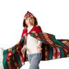 Autumn And Winter Horn Buckle Ethnic Style Hooded Cloak Shawl Bohemian Hooded Shawl, Size:135-175cm(B Style Blue)