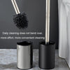 Bathroom Stainless Steel Base Leak-Proof Toilet Brush Set, Color: Flocking Paint Removal Rod