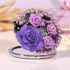 Handmade Makeup Mirror Purple Rose Portable Double-side Mirror