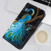 For Samsung Galaxy S23 5G Crystal Texture Colored Drawing Leather Phone Case(Peacock)
