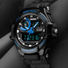 SKMEI 1357 Mens Multifunctional Sports Digital Watch Student Waterproof Watch(Blue)