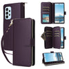 For Samsung Galaxy A23 5G Nine-card Slots Zipper Wallet Bag Leather Phone Case(Dark Purple)