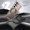 For Samsung Galaxy S23 Ultra 5G Z-shaped Frameless Metal 360 Holder MagSafe Phone Case(Space Grey)