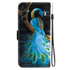 For Samsung Galaxy A54 5G Crystal Texture Colored Drawing Leather Phone Case(Peacock)