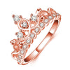 Princess Queen Crown-shaped Rose Gold Plated Zircon Ring, US Size: 10, Diameter: 19.8mm , Perimeter: 62.1mm(Rose Gold)