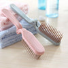 Portable Folding ABS Handle Makeup Hair Comb, Length: 18cm(Blue)