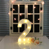 Digit 2 Shape Decoration Light, Dry Battery Powered Warm White Standing Hanging Holiday Light