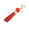 LS02 Cowhide Tassel Keychain Car Hanging Bag Pendant (Red)