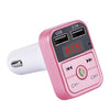 B2 Dual USB Charging Bluetooth FM Transmitter MP3 Music Player Car Kit, Support Hands-Free Call  & TF Card & U Disk (Rose Gold)