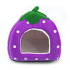 Foldable Strawberry Pet Bed, Purple, Small