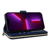 For iPhone 13 Pro Nine-card Slots Zipper Wallet Bag Leather Phone Case(Blue)