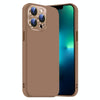 For iPhone 13 Pro Max Nano Lens Cover Liquid Silicone Phone Case(Desert Gold)