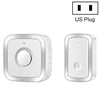 CACAZI A58 Wireless Doorbell, Plug-in, No Battery, 300m Range, US Plug (Silver)
