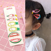 6 PCS/Set Kids Hair Accessories Fruit Hairpins Cartoon Rainbow Hair Clip(New Bird pineapple 8#)