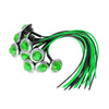 10 PCS MK-118 3/4 inch Metal Frame Car / Truck 3LEDs Side Marker Indicator Lights Bulb Lamp (Green Light)