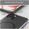 For iPhone 15 Plus MagSafe Frosted Translucent TPU + PC Full Coverage Phone Case(Black)