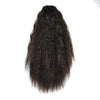 Natural Retro Short Curly Hair Clip-on Corn Blanching Horsetail Wig (Black Brown)