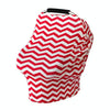 Multifunctional Cotton Nursing Towel Safety Seat Cushion Stroller Cover(Red and White Wavy Stripes)