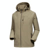 Men Casual Youth Full Zip Hooded Rainproof Jacket, Size: XXL(Khaki)